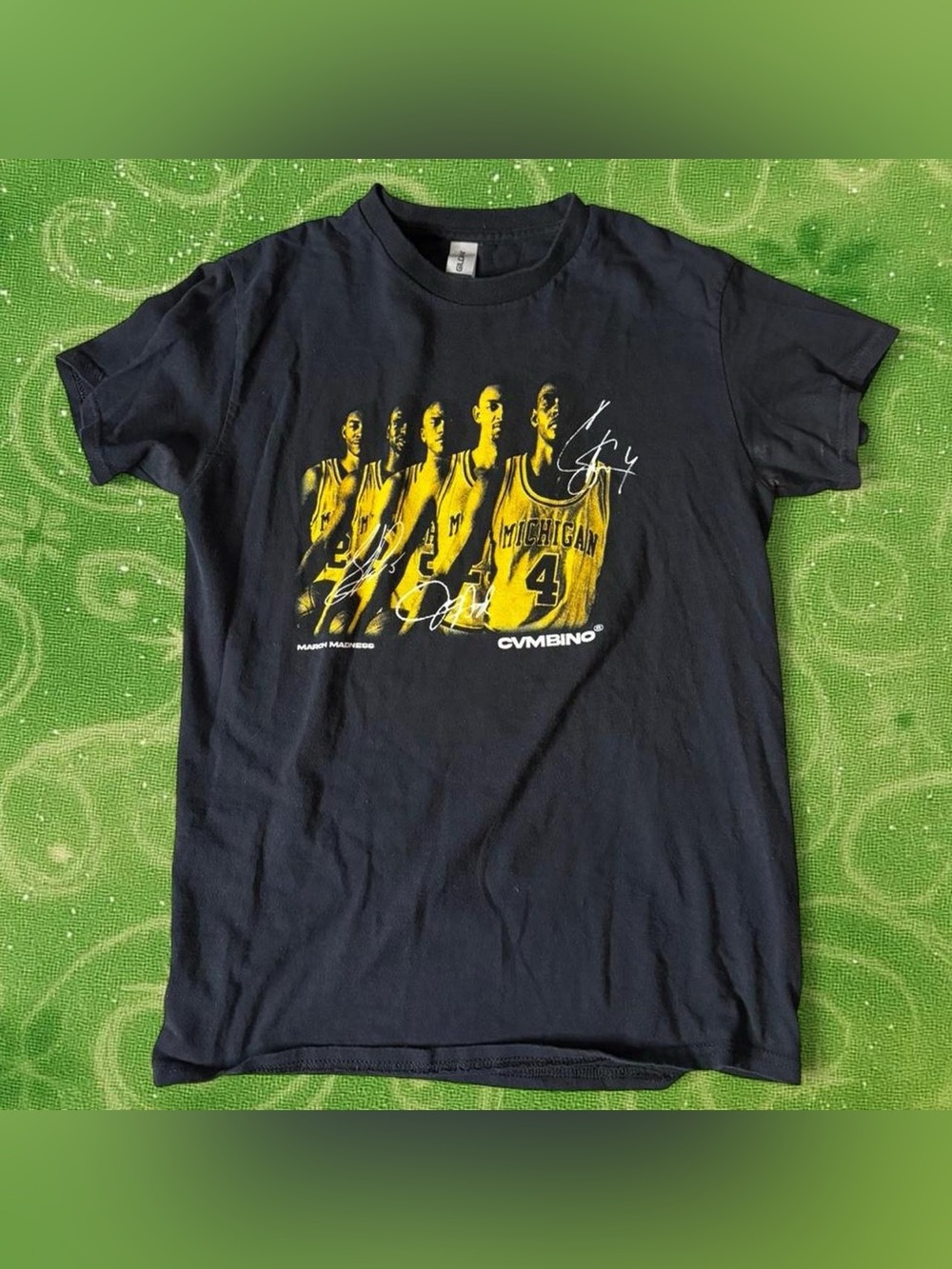 Black and Yellow Vintage Michigan Wolverines Cotton T-Shirt